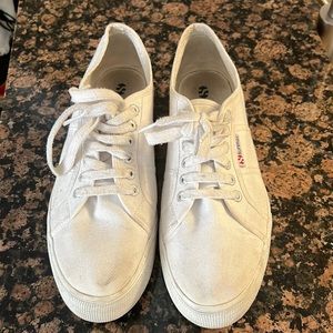 White Platform Canvas Supergas